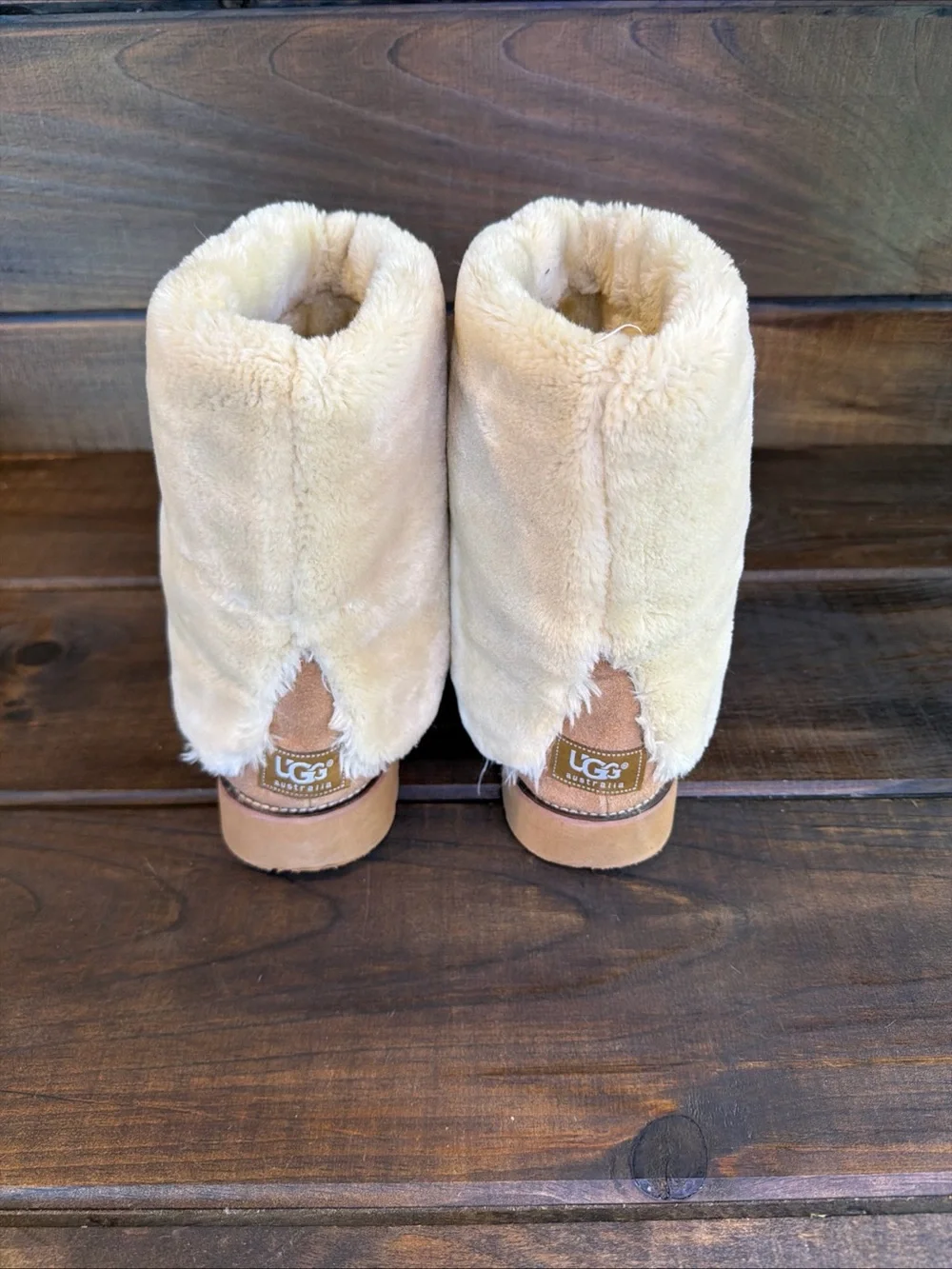 UGG Australia Chestnut Brown Suede & Sheepskin Shearling Boots Women Size 7